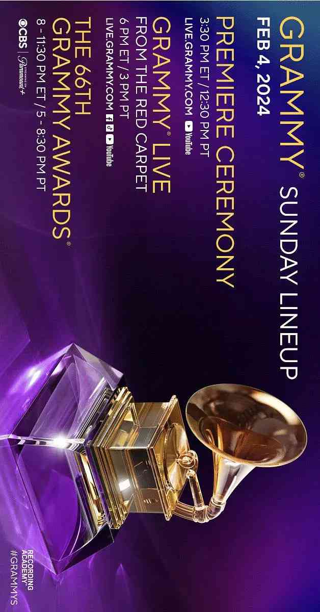 《第66届格莱美奖颁奖典礼》免费高清无广告在线播放|音乐,真人秀·美国·2024